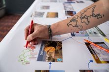 Klimapuzzle und Freske zur Kreislaufwirtschaft