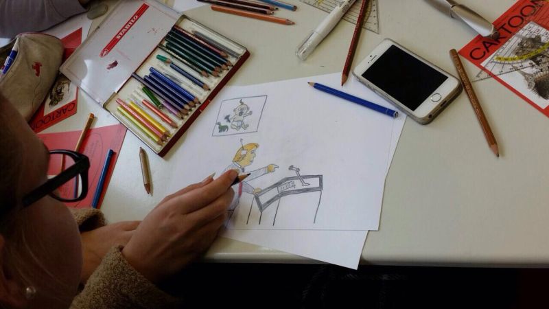 Wie man mit dem Zeichenstift auf Gewalt reagiert